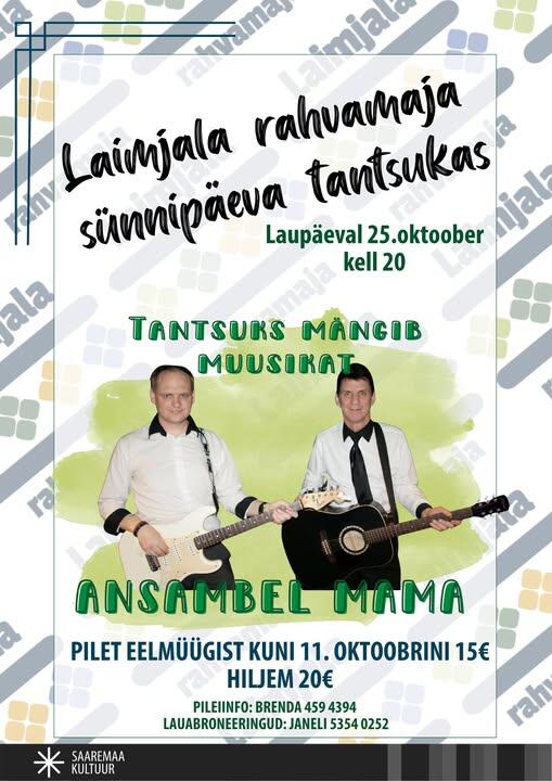 Tantsuõhtu ansambel MaMa-ga Laimjala rahvamajas